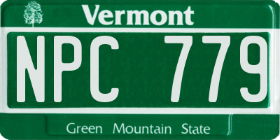 VT license plate NPC779