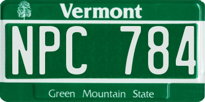 VT license plate NPC784