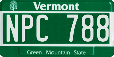 VT license plate NPC788