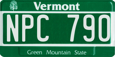 VT license plate NPC790