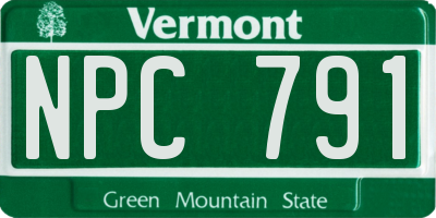 VT license plate NPC791