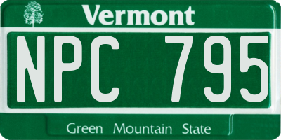 VT license plate NPC795