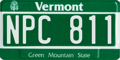 VT license plate NPC811