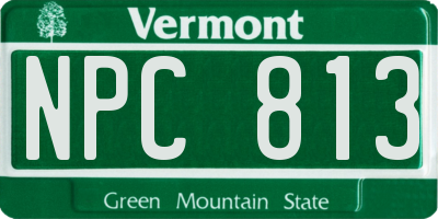 VT license plate NPC813