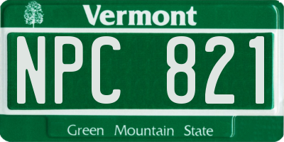 VT license plate NPC821