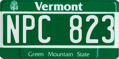 VT license plate NPC823