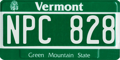 VT license plate NPC828