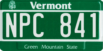 VT license plate NPC841