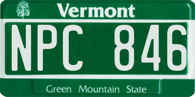 VT license plate NPC846