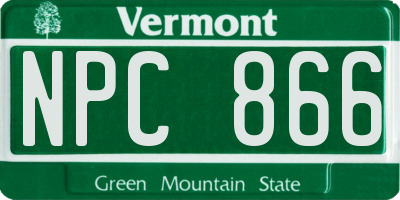 VT license plate NPC866
