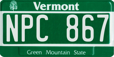 VT license plate NPC867