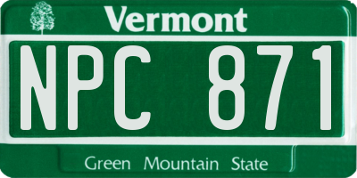 VT license plate NPC871