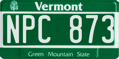 VT license plate NPC873