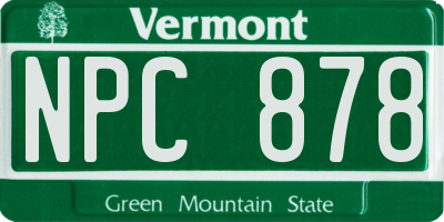 VT license plate NPC878