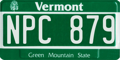 VT license plate NPC879