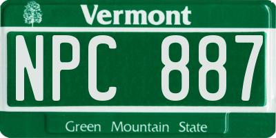 VT license plate NPC887