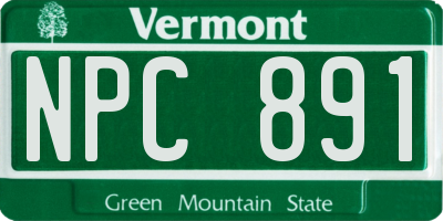 VT license plate NPC891