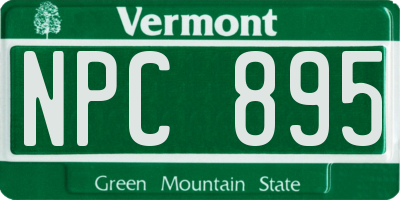 VT license plate NPC895