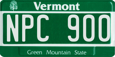 VT license plate NPC900