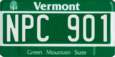 VT license plate NPC901