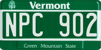 VT license plate NPC902