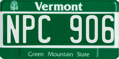 VT license plate NPC906