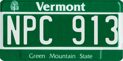 VT license plate NPC913