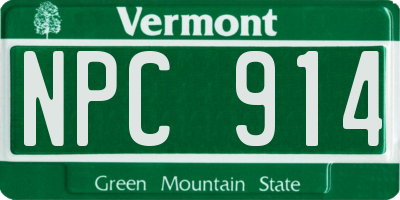 VT license plate NPC914