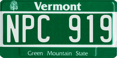 VT license plate NPC919