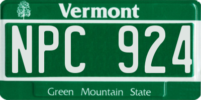 VT license plate NPC924