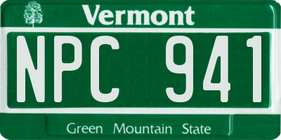 VT license plate NPC941