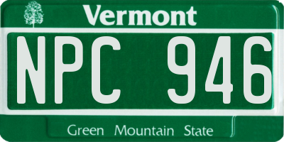 VT license plate NPC946