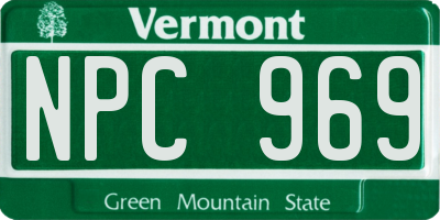 VT license plate NPC969