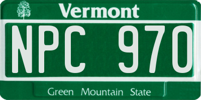 VT license plate NPC970