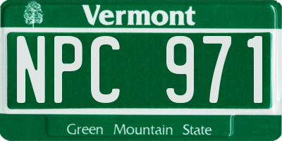 VT license plate NPC971