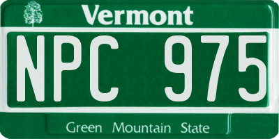 VT license plate NPC975