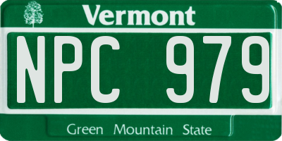 VT license plate NPC979