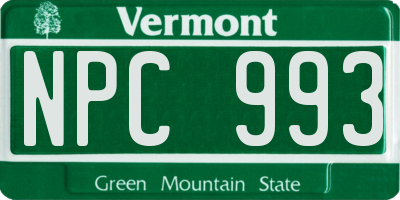 VT license plate NPC993