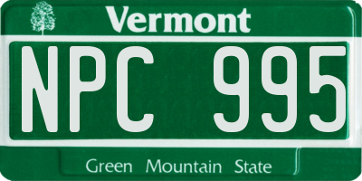 VT license plate NPC995