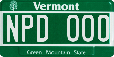 VT license plate NPD000