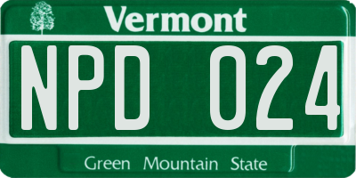 VT license plate NPD024