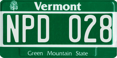 VT license plate NPD028