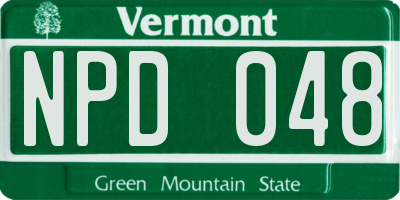 VT license plate NPD048