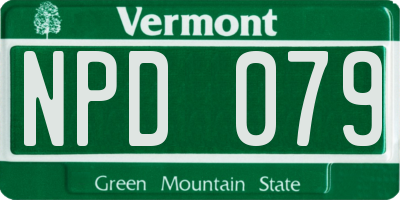 VT license plate NPD079