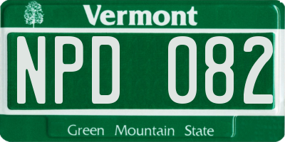 VT license plate NPD082