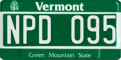 VT license plate NPD095