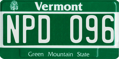 VT license plate NPD096