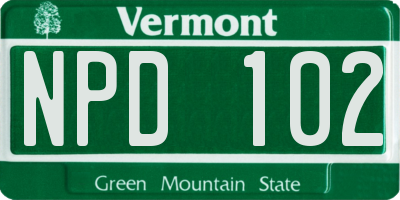 VT license plate NPD102