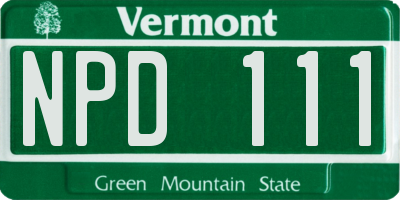 VT license plate NPD111