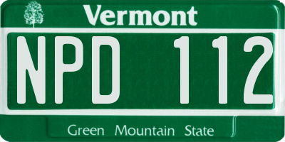 VT license plate NPD112